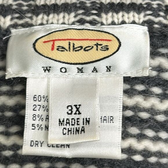 Talbots Plus Sweater Jacket  3X Vtg Nautical Stripe Wool Angora - Picture 14 of 15